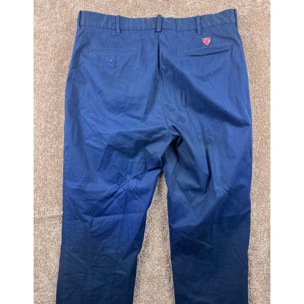 Polo Golf Ralph Lauren Mens Navy Blue Cotton Twill Stretch Pants 36x34 Straight - Picture 12 of 15